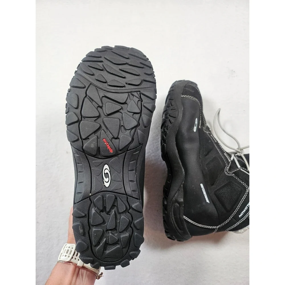 Salomon Waterproof Thinsulate Winter Snow Boots Black Faux Fur Lined Womens 9.5